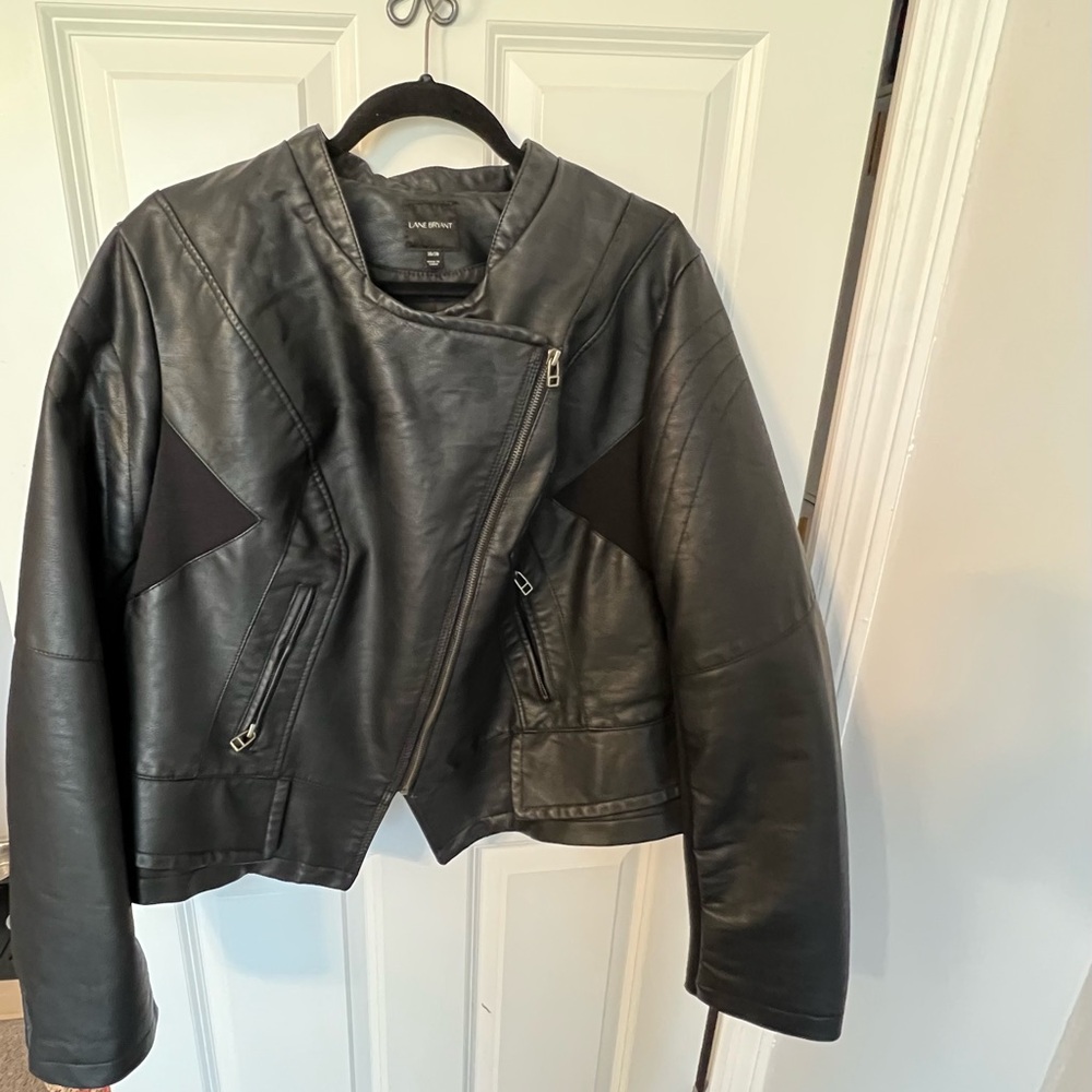 Black Faux Leather Jacket.